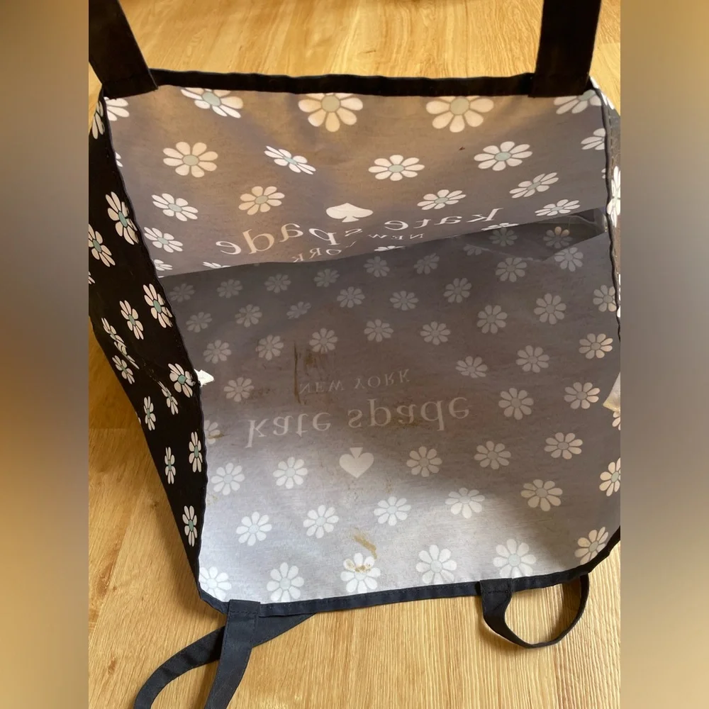 Kate Spade large tote bag navy blue floral daisies